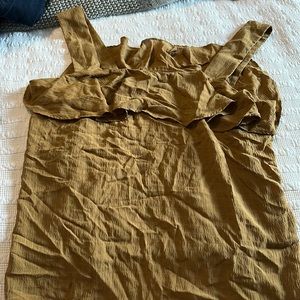 Nine West dark yellow sheerish tank top size medium!